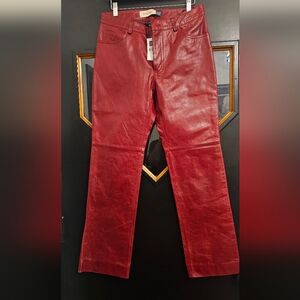 GAP Red Leather Boot Cut Pants - Vintage NWT 10